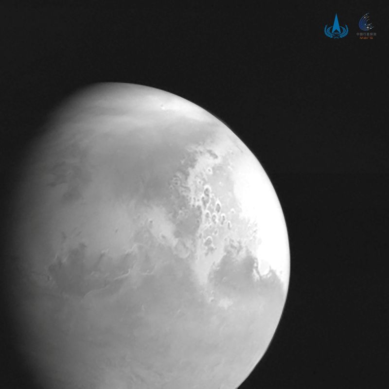 Handout image of Mars taken by China’s Tianwen-1 unmanned probe