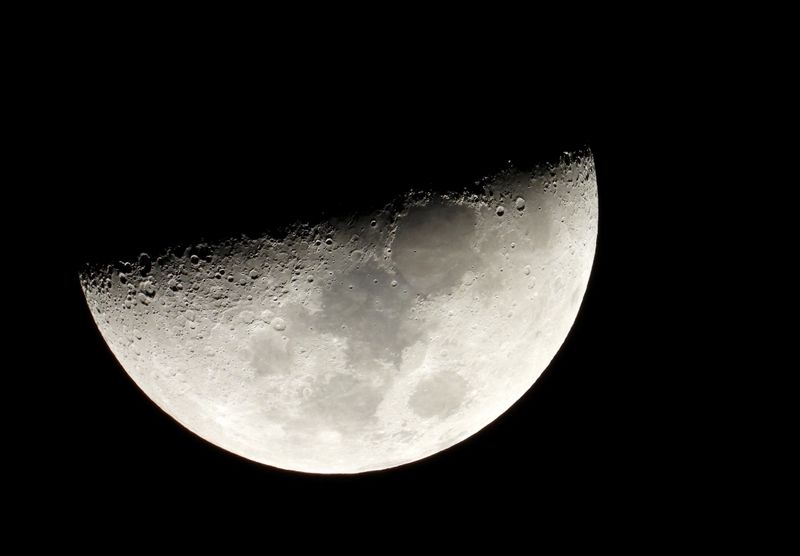 FILE PHOTO: Moon is seen in the sky during the