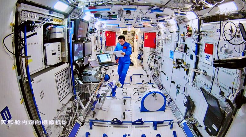 FILE PHOTO: Chinese astronaut Tang Hongbo of the Shenzhou-12 mission