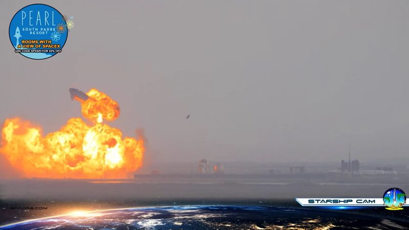 SpaceX Starship SN10 explodes after liftoff at South Padre Island,