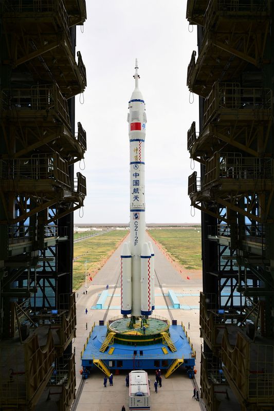 The Long March-2F Y12 rocket carrying the Shenzhou-12 spacecraft is