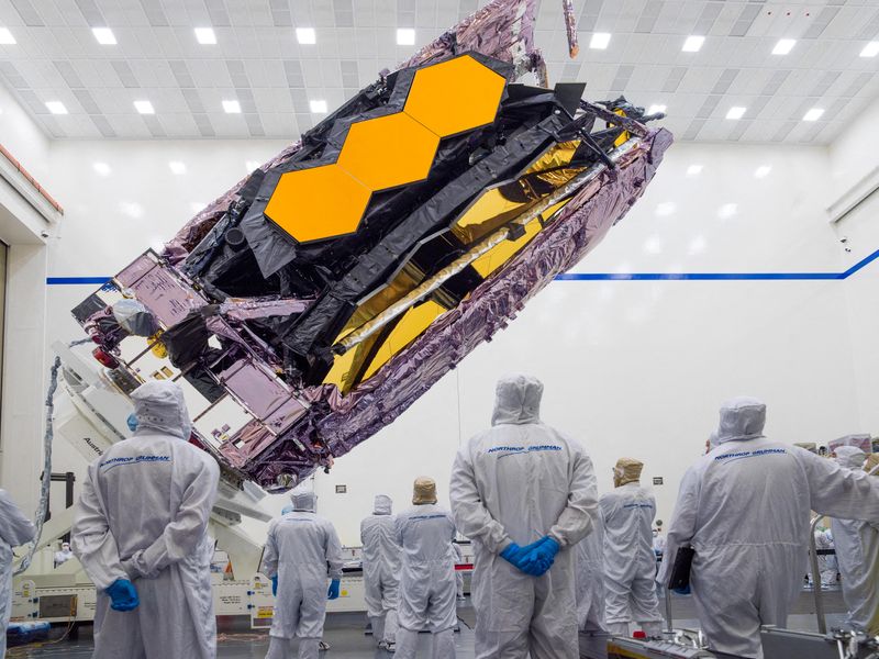 FILE PHOTO: The James Webb Space Telescope is packed up