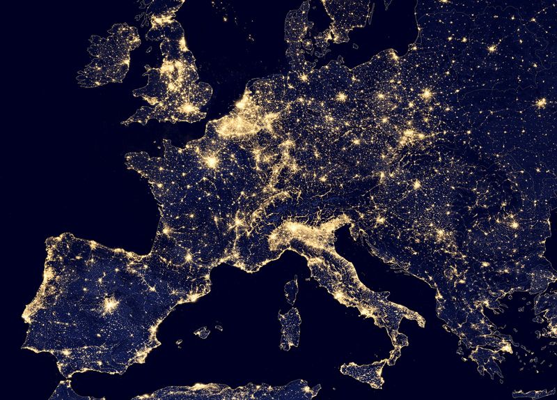 FILE PHOTO: A nighttime view of Europe using the Visible