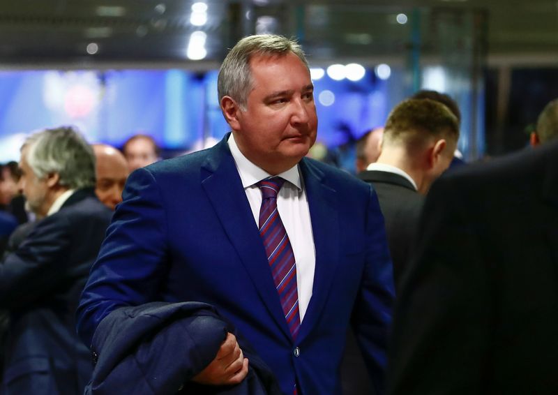 Russia’s Roscosmos space agency Director General Rogozin is seen before