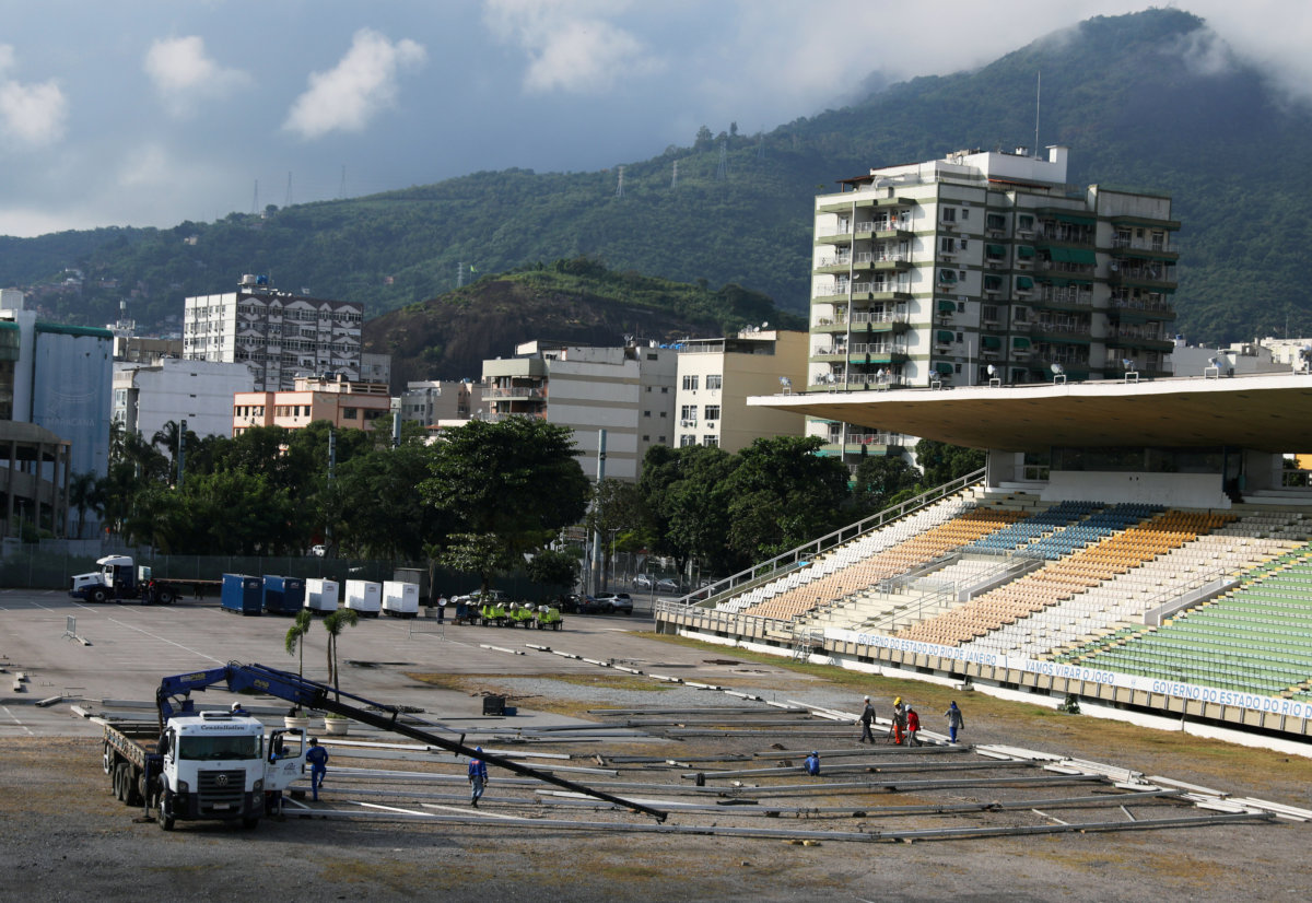 A field hospital is set up by Rio de Janeiro