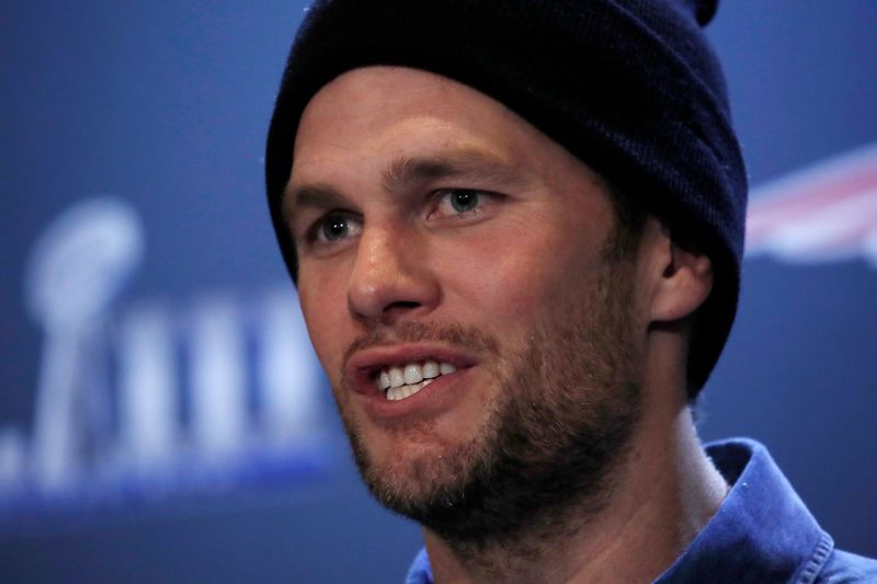 FILE PHOTO: New England Patriots quarterback Tom Brady speaks at