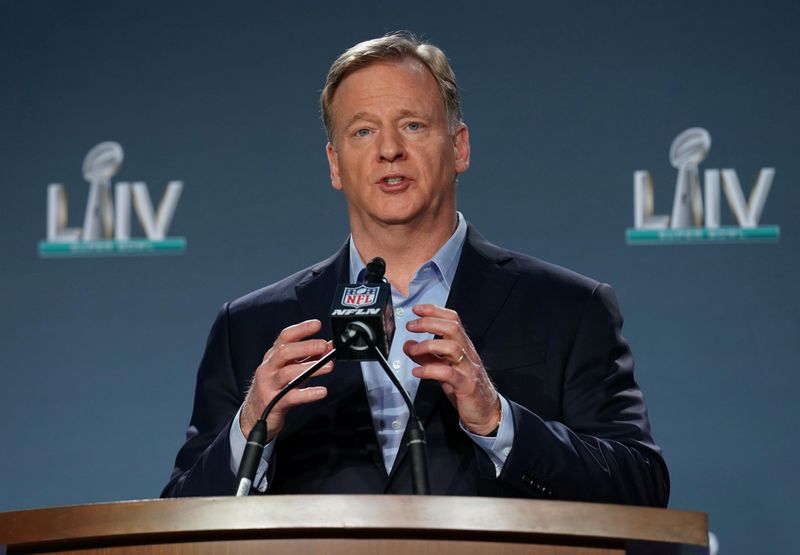 FILE PHOTO: NFL: Super Bowl LIV-Commissioner Roger Goodell Press Conference