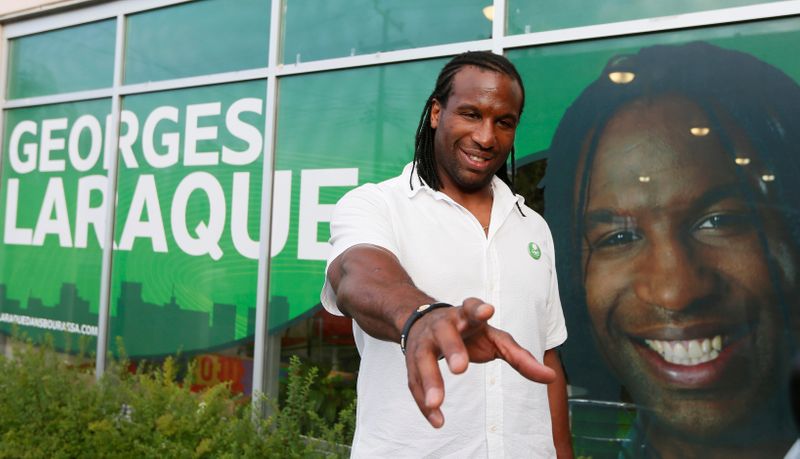 FILE PHOTO: Green Party Bourassa by-election candidate Laraque smiles following