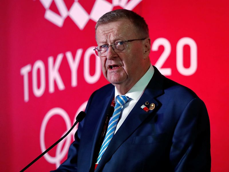 IOC’s John Coates delivers a speech one year out from