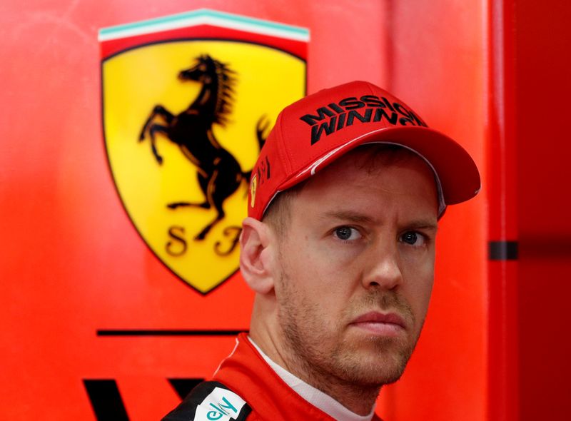 FILE PHOTO: Ferrari’s Sebastian Vettel during testing