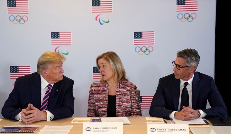 FILE PHOTO: Hirshland participates in an LA 2028 Olympic briefing