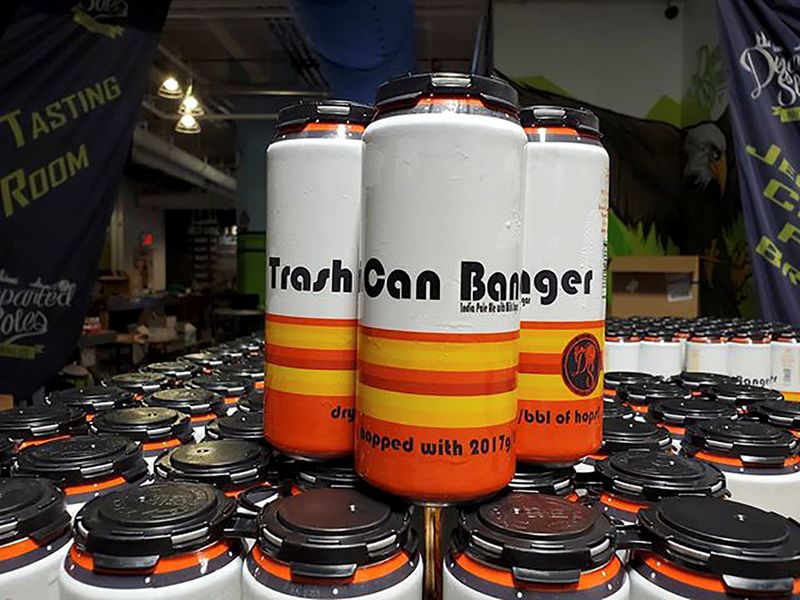 Departed Soles Brewing Company’s Trash Can Banger beer is seen
