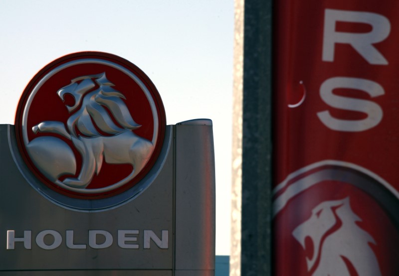 A Holden logo is displayed at a dealership located in