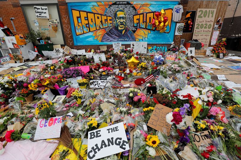 FILE PHOTO: Protesters Leave Items in Minneapolis to Memorialize George