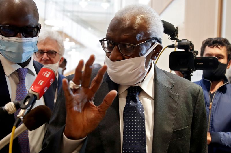 FILE PHOTO: Former IAAF President Lamine Diack attends trial in