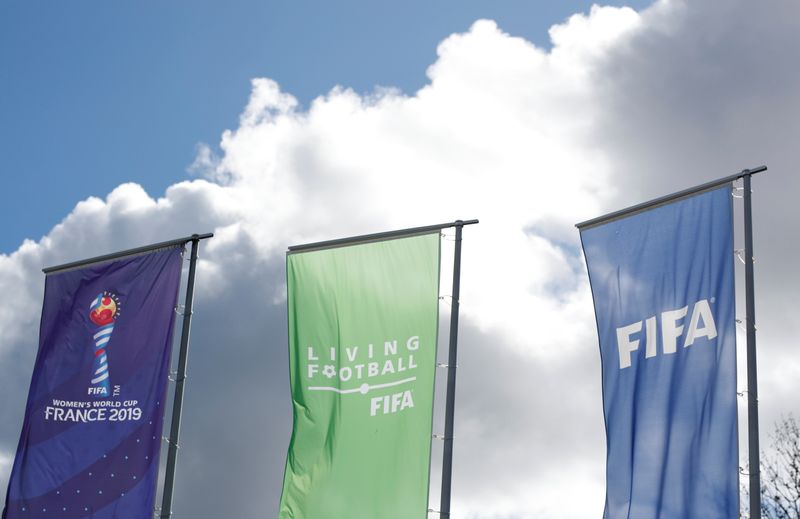 Flag with the logo of the Women’s World Cup France