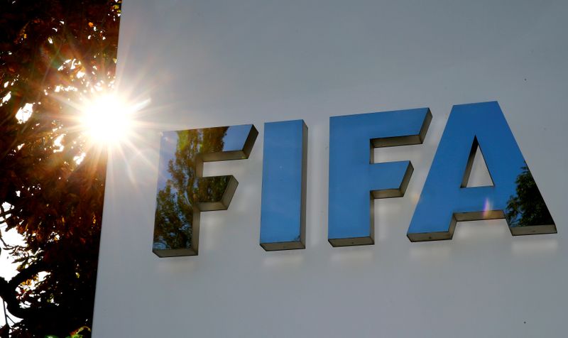 FILE PHOTO: Logo of FIFA is seen in Zurich