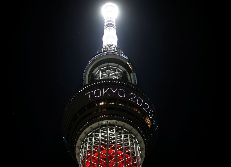 Message reading “Tokyo 2020 +1” is displayed on the Tokyo