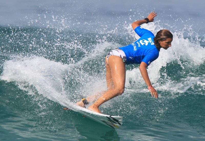 FILE PHOTO:  Gabeira of Brazil surfs during the women’s