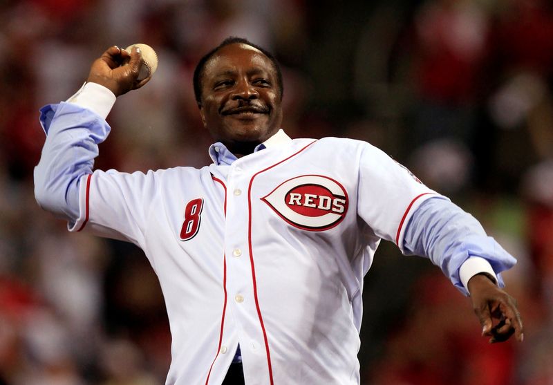 FILE PHOTO: Cincinnati Reds great Morgan throws out the ceremonial