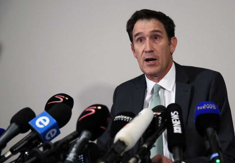 FILE PHOTO: Cricket Australia chief executive James Sutherland talks during