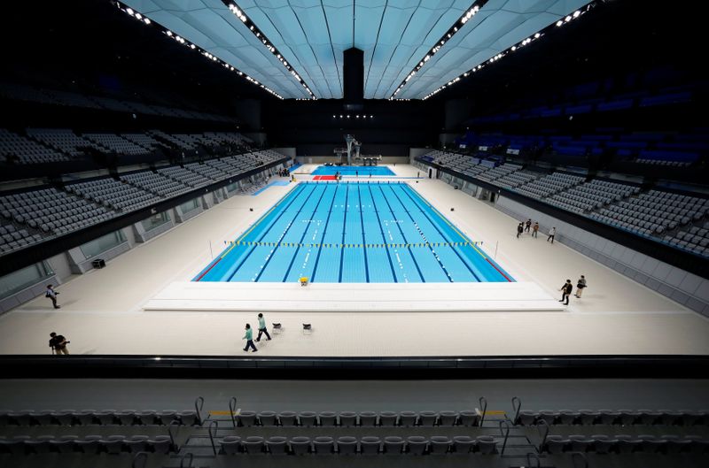 Tokyo Aquatics Centre, which will host artistic swimming, diving, and