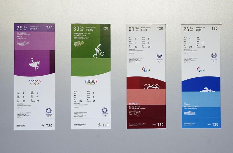 FILE PHOTO: The ticket designs for the 2020 Tokyo Olympics