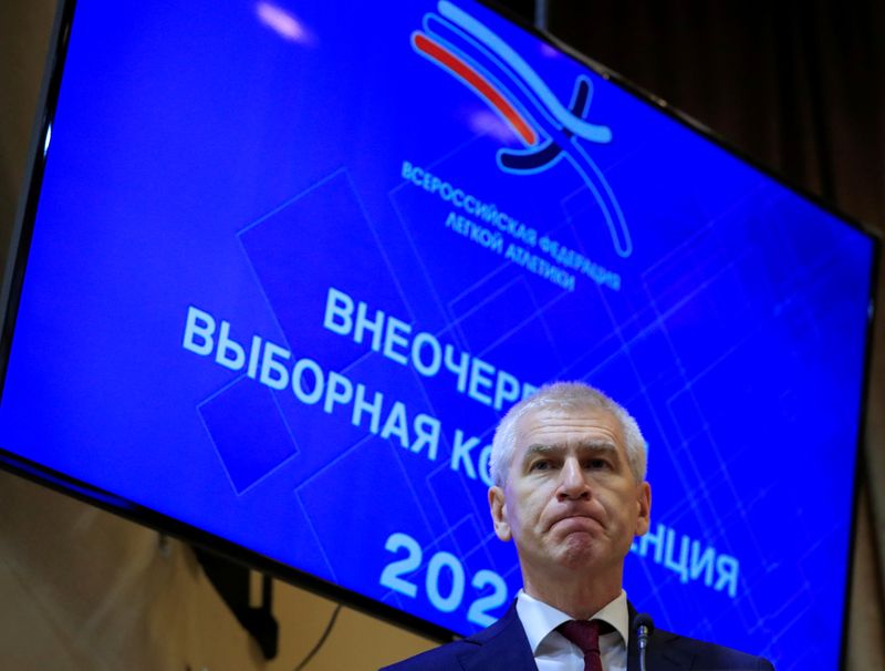 FILE PHOTO: Russian Sports Minister Oleg Matytsin attends a conference
