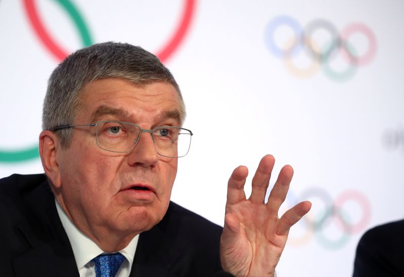 FILE PHOTO: IOC President Bach attends a news conference in