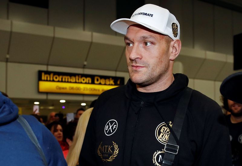 WBC Heavyweight boxing champion Tyson Fury arrives at Manchester Airport,