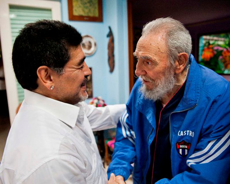 FILE PHOTO: Former Cuban leader Fidel Castro meets former Argentine