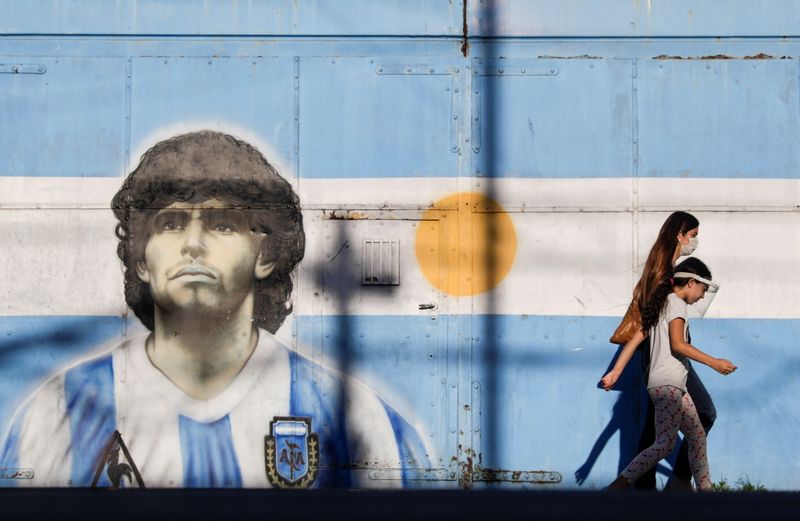 Aftermath of the death of soccer legend Diego Armando Maradona,