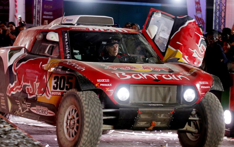 FILE PHOTO: Carlos Sainz at the Dakar Rally