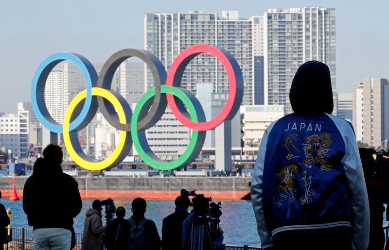 FILE PHOTO: Olympic rings reinstallation at the waterfront area at