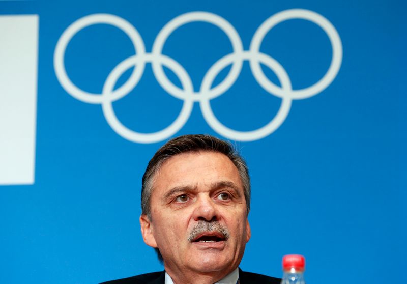 IIHF President Rene Fasel answers a question during a news