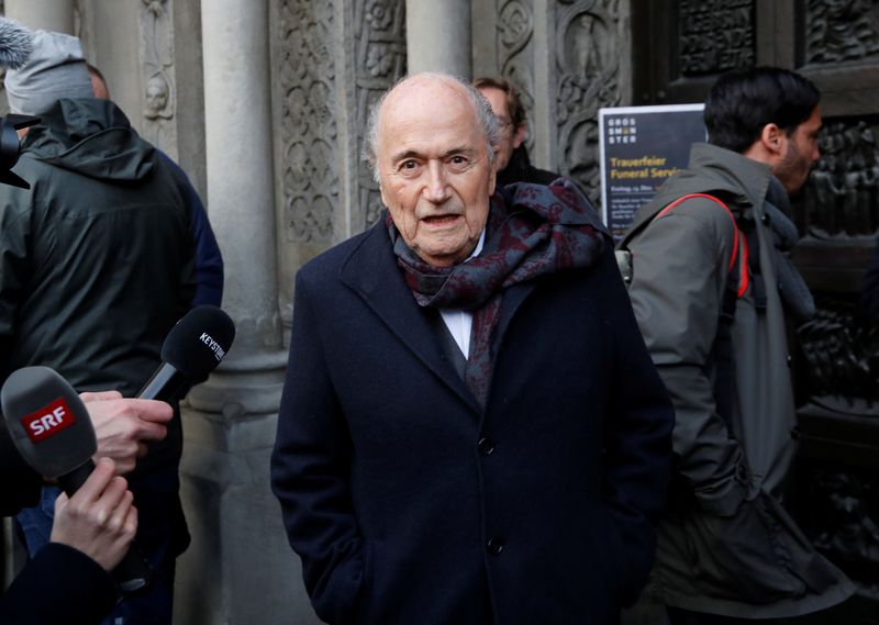 Former FIFA president Blatter arrives before a commemoration service in
