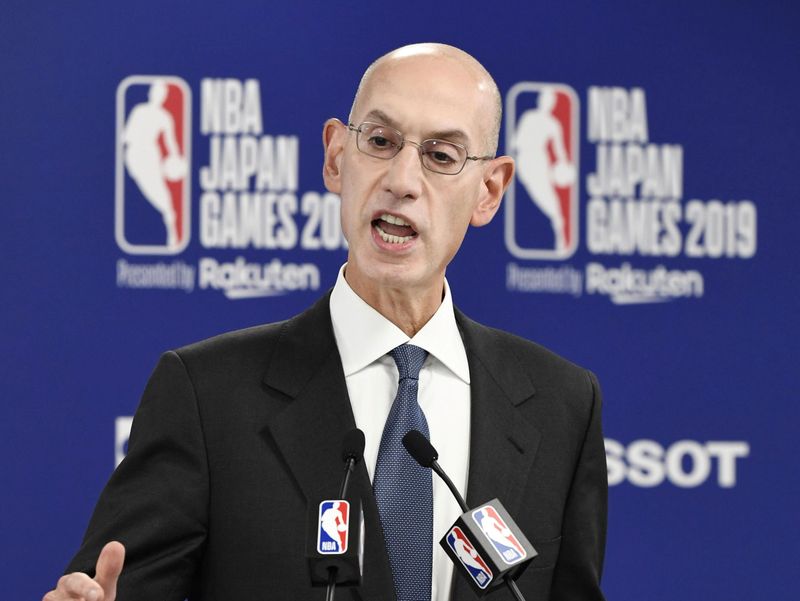 NBA Commissioner Adam Silver speaks during a news conference before