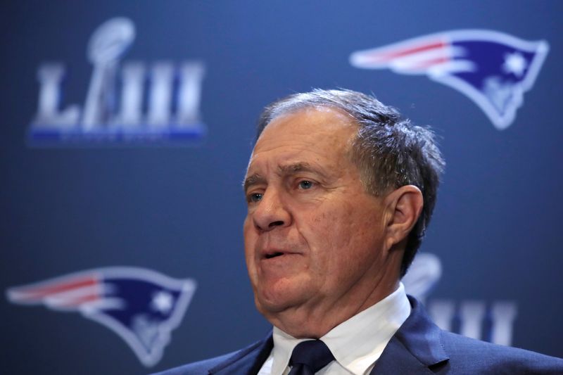 New England Patriots Head Coach Bill Belichick speaks at a