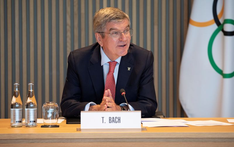 Thomas Bach, President of the International Olympic Committee (IOC) attends