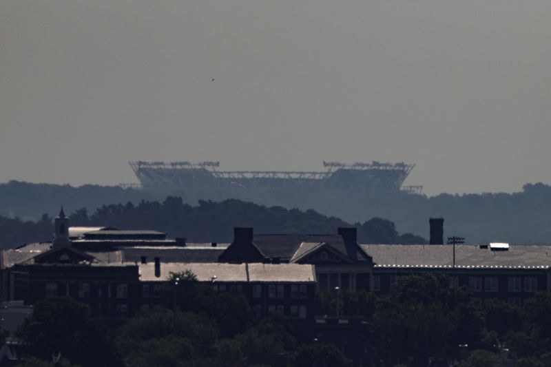 FILE PHOTO: FedEx Field is seen from a distance, as