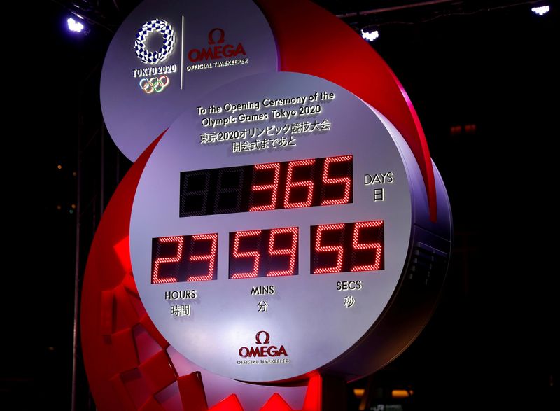 FILE PHOTO: Unveiling of a countdown clock one year out