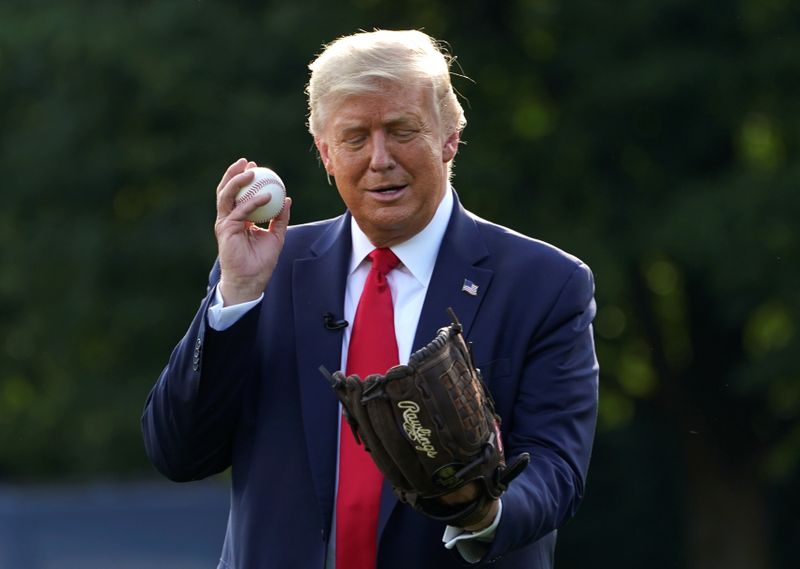 Trump hosts youth baseball players at the White House in