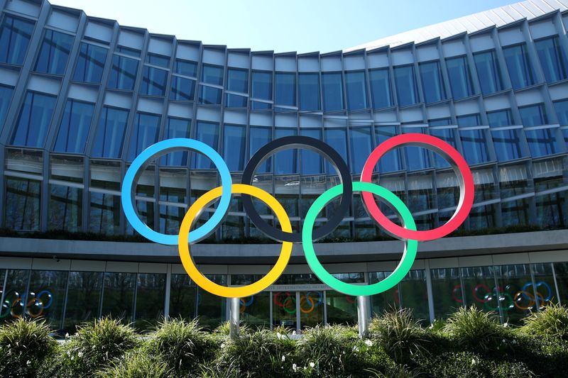 FILE PHOTO: The Olympic rings are pictured in front of