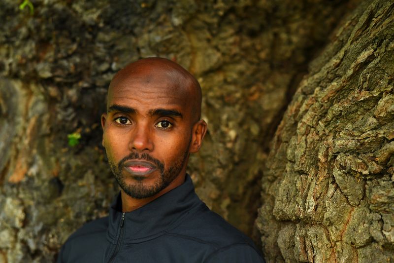 Olympic and World Champion long distance runner Mo Farah relaxes