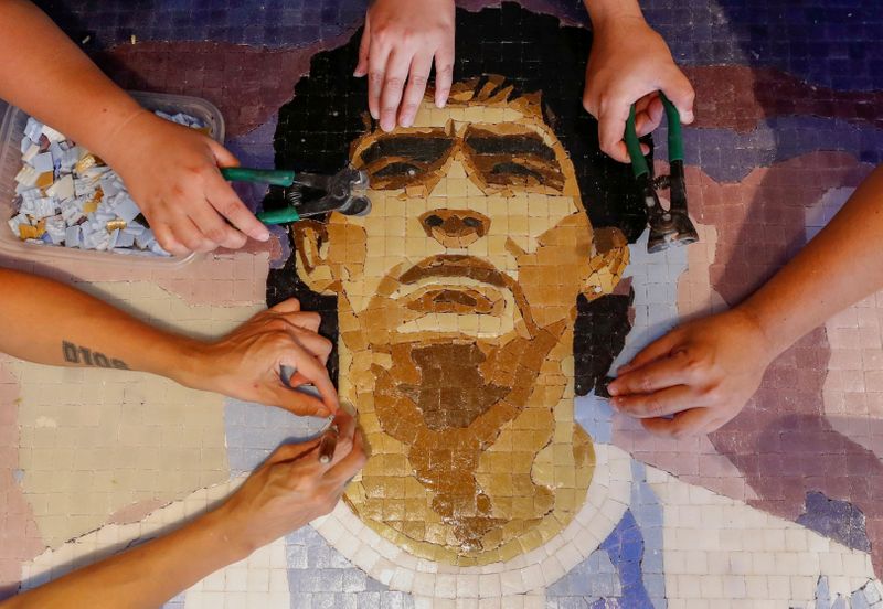 FILE PHOTO: Maradona’s fans remember the idol with a colorful