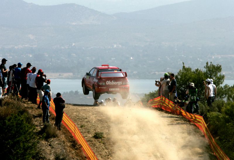 FILE PHOTO: Swedish rally driver Patric Flodin races in Greek