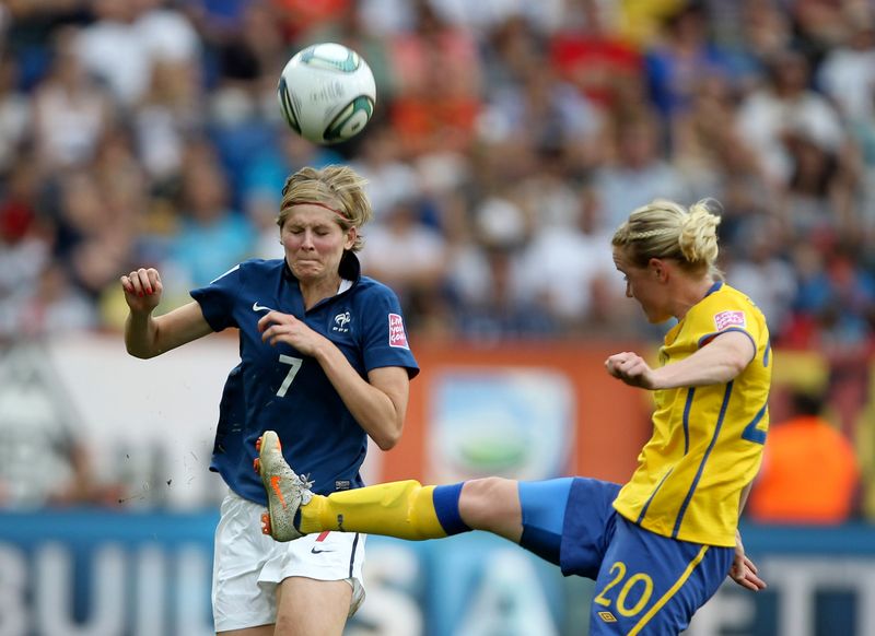 Franco of France is challenged by Sweden’s Hammarstrom during their