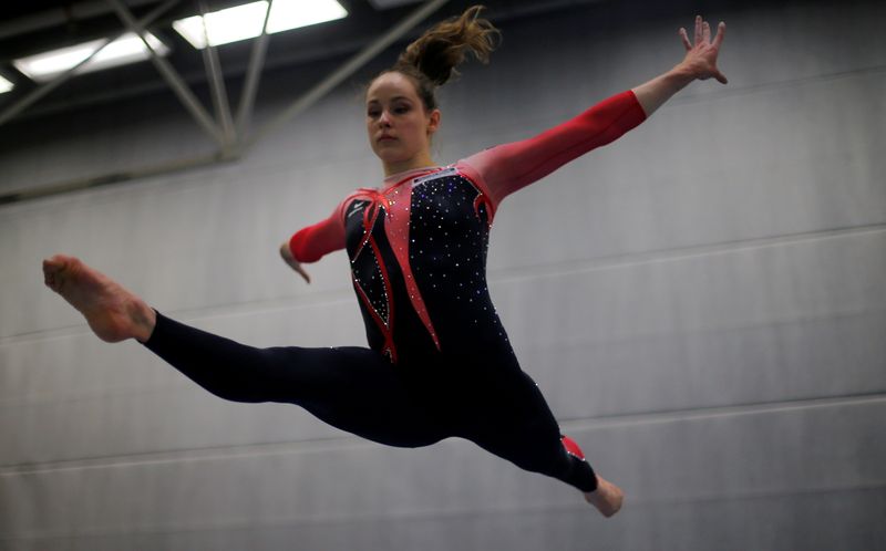 German artistic gymnast Sarah Voss’s training session, in Cologne