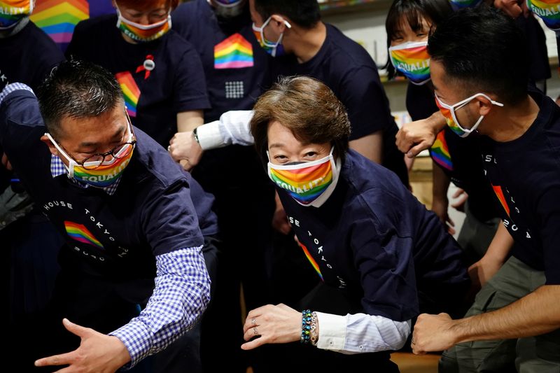 FILE PHOTO: Tokyo 2020 President Seiko Hashimoto visits Pride House