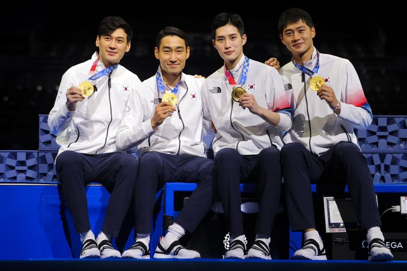 Fencing – Men’s Team Sabre – Medal Ceremony